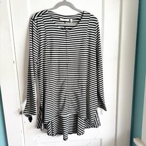 Soft Surroundings Calista Striped Lightweight Zip Up Jacket Lagenlook Large L